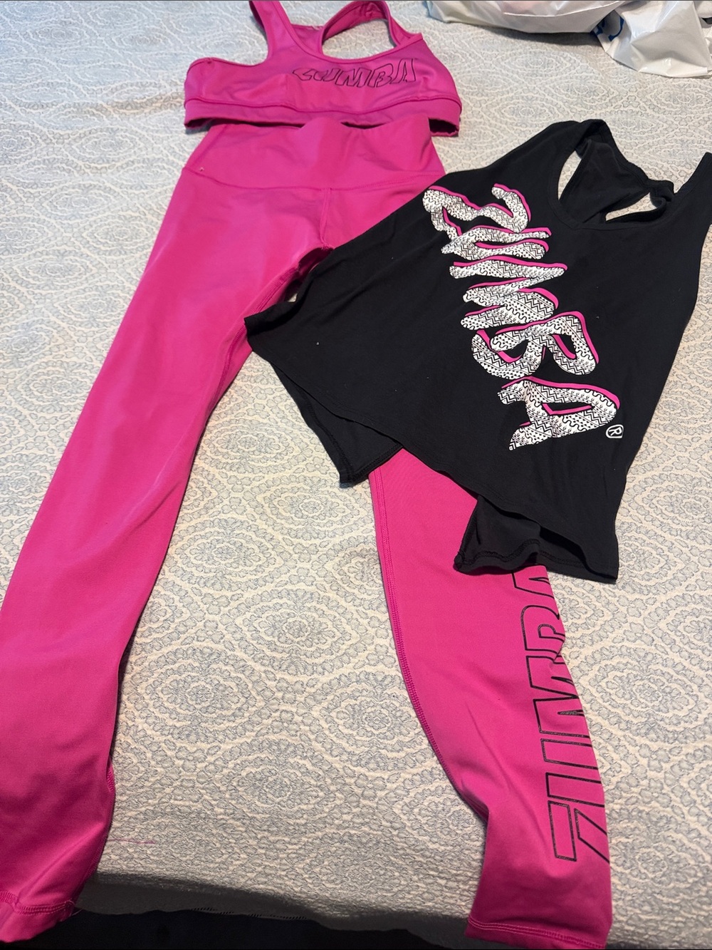 Zumba Fitness Pink and Black Active Set - Tank Top & Leggings